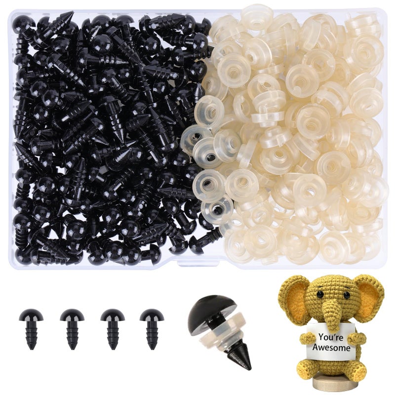 XKDOUS 6mm Safety Eyes, 280pcs for Crocheting, Crochet Eyes for Amigurumi, Stuffed Animal Doll Eyes for DIY Crafts - Image 1